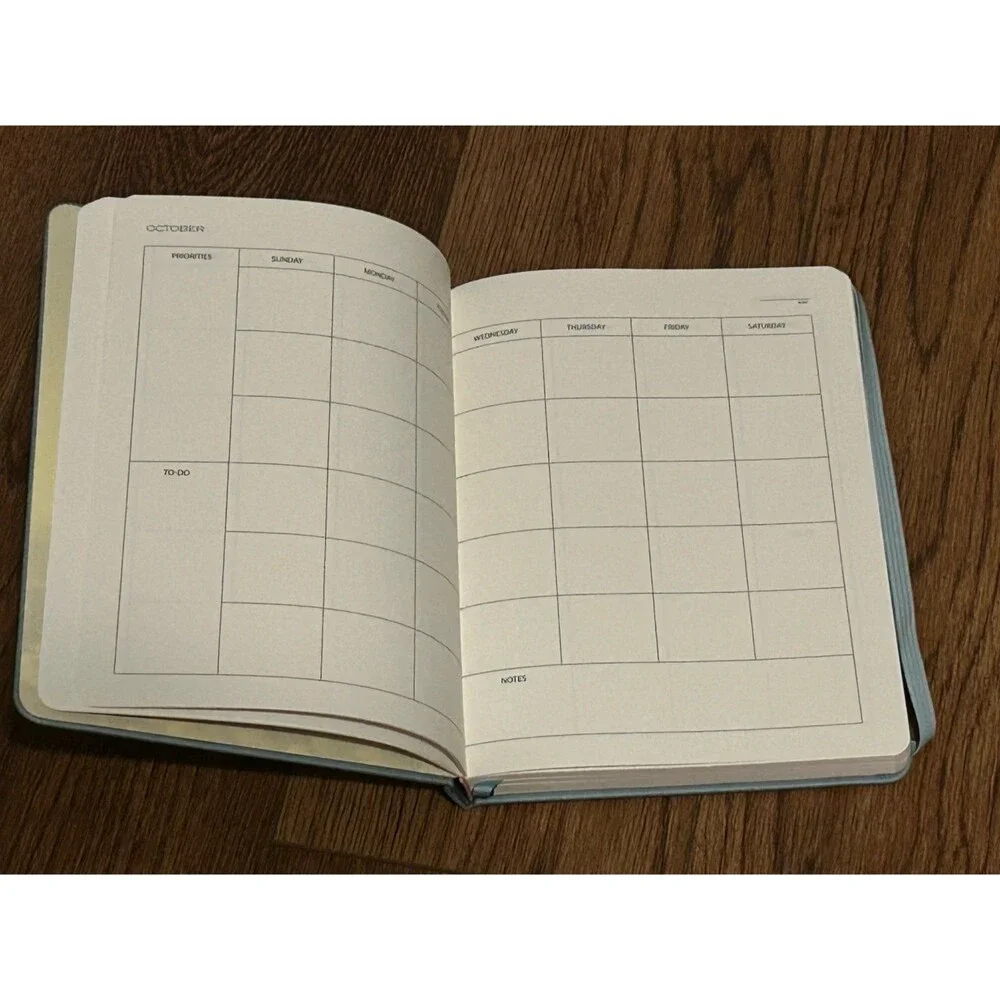 2026-2027 Weekly/Monthly Planner Vegan Leather Hardcover Dutch Blue Brand New